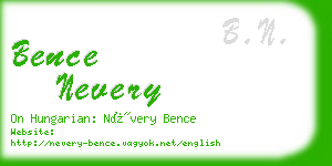 bence nevery business card